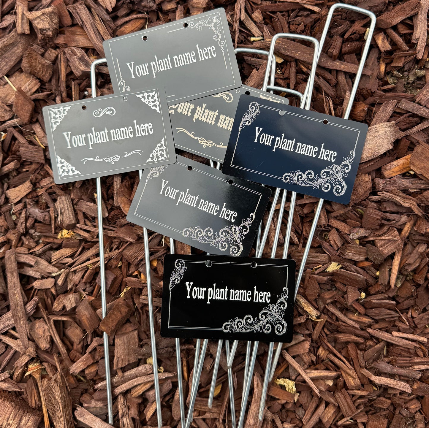 Customizable Tags for Your Garden! Metal aluminum, waterproof and weather resistant.