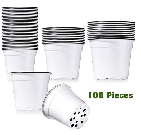 Plastic Nursery Pots Seedling Starting Pots (100 pack)